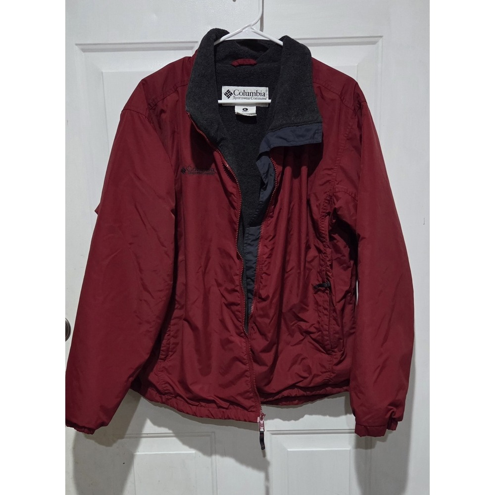 Columbia Jacket Womens XL Full Zip Fleece Lined Red Outdoor Ladies